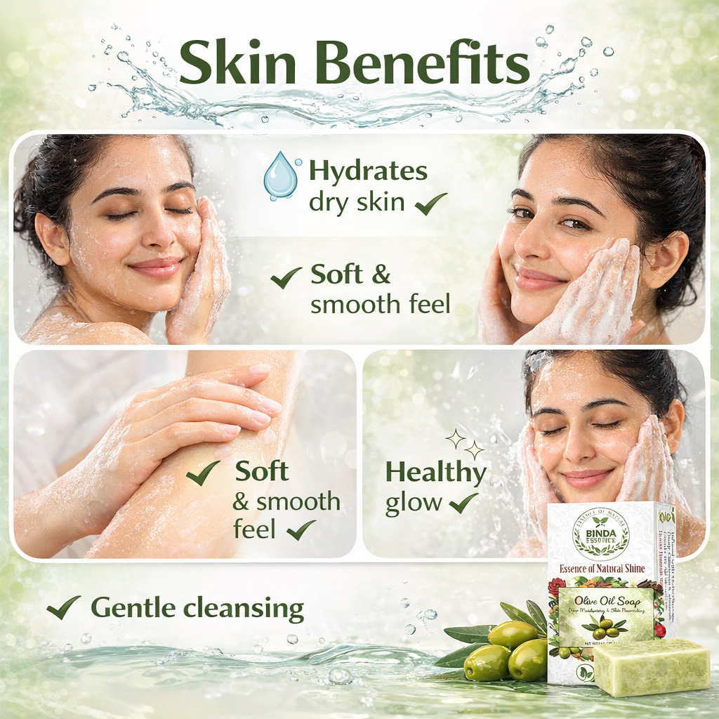 Binda Essence Olive Oil Soap – Natural Handmade Moisturizing Bath Soap 125g - Image 9